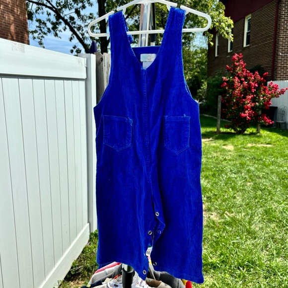 VINTAGE LITTLE ONES BLUE CORDUROY OVERALLS SIZE 24 MONTHS 100% COTTON ADORABLE - Picture 2 of 7